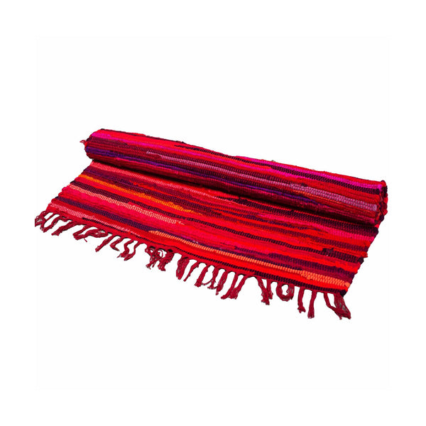 Kicsi Rongyszőnyeg - 50x90cm - Piros-0