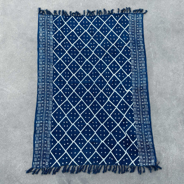 Kézműves Indigó Ágytakaró - 170x120cm - Éjféli Heerak-3
