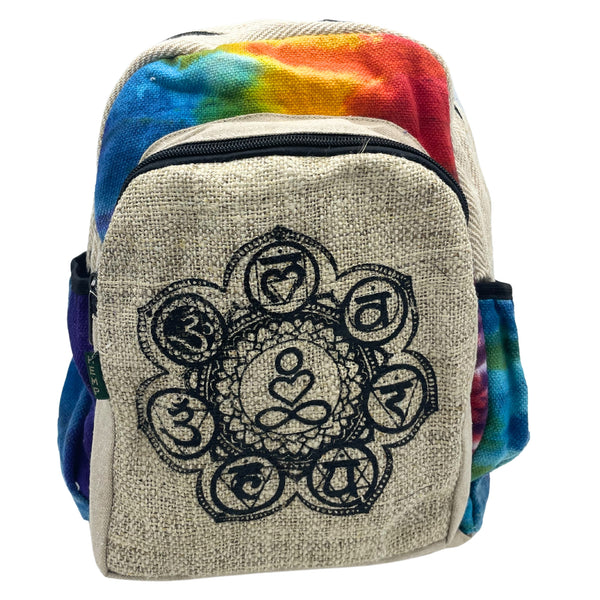 Batik Mintás Kender Hátizsák-közepes, 7 Chakra-0