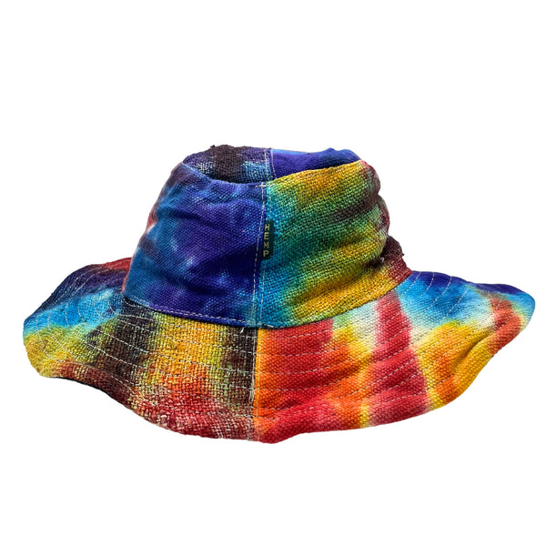 Len és Pamutvászon Boho Kalap - Batik-0