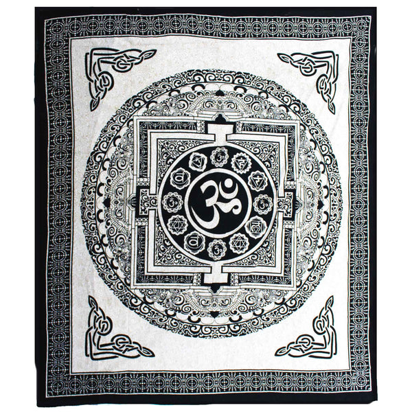 Kettős Pamut Ágytakaró / Falidísz - OM Mandala-0