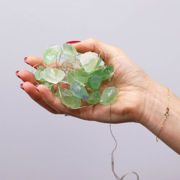 LED Fényfüzér Kristályokkal - Jade Kő-2