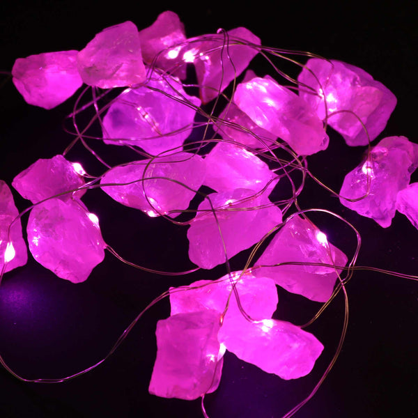 LED Fényfüzér Kristályokkal - Rózsakvarc-1