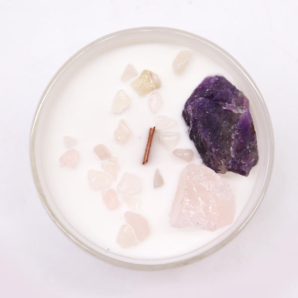 Chakra Gyertya Kristályokkal - Harmadik Szem Chakra-1