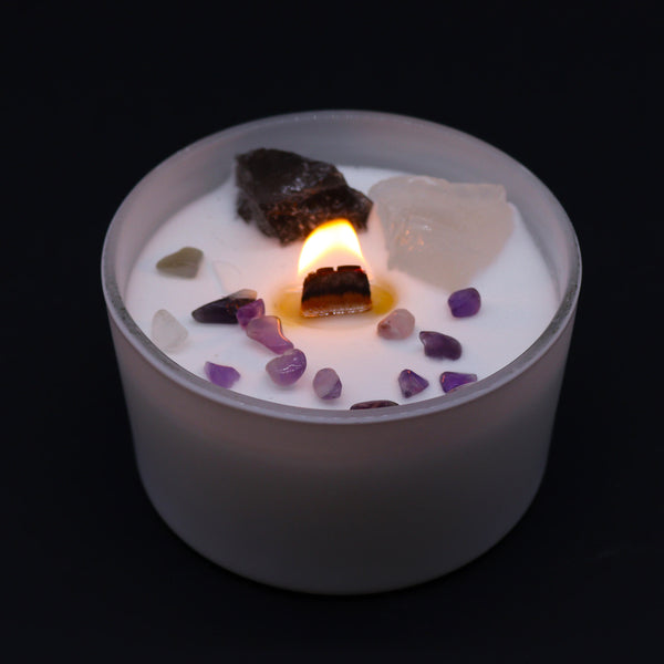 Chakra Gyertya Kristályokkal - Korona Chakra-4
