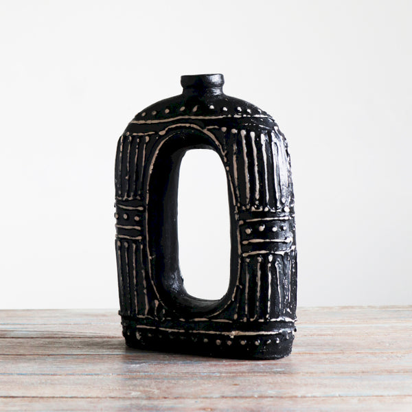 Ovális Váza - Barna 18cm-1