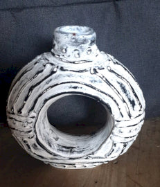 Kerek Váza - Krémszínű 18cm-1