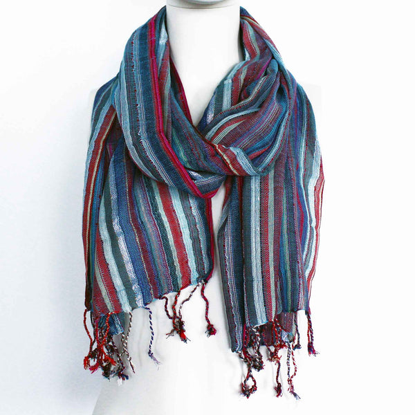 Indiai Boho Sálak - 50x180cm - Vegyes Kék-1