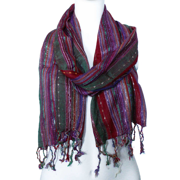 Indiai Boho Sálak - 50x180cm - Vegyes Zöld-1