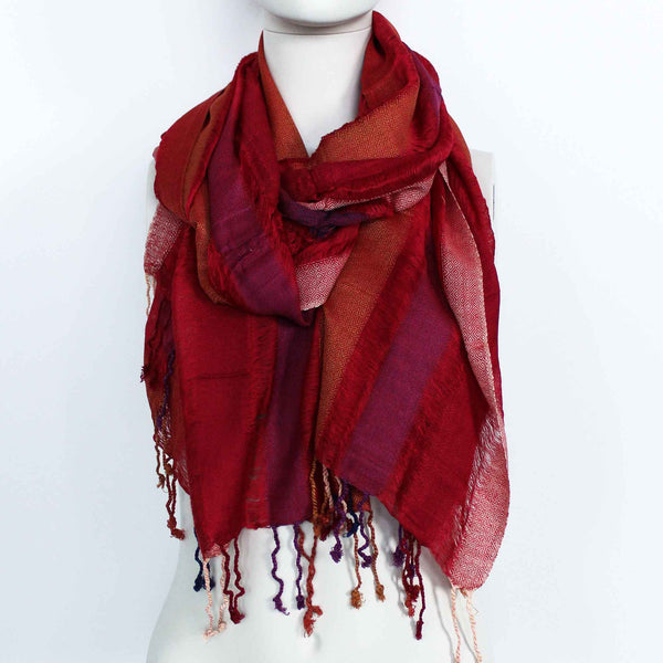 Nagy Indiai Boho Sálak - 75x180cm - Vegyes Lila-1
