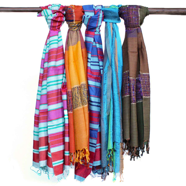 Nagy Indiai Boho Sálak - 75x180cm - Vegyes Kék-0