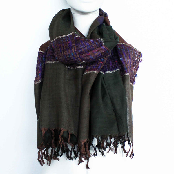 Nagy Indiai Boho Sálak - 75x180cm - Vegyes Kék-1