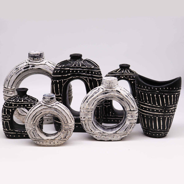 Kerek Váza - Krémszínű 18cm-2