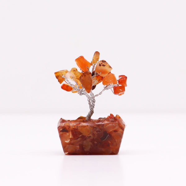 Mini Drágakő Szerencsefa Orgonit Alapon - Karneol (15 kő)-1