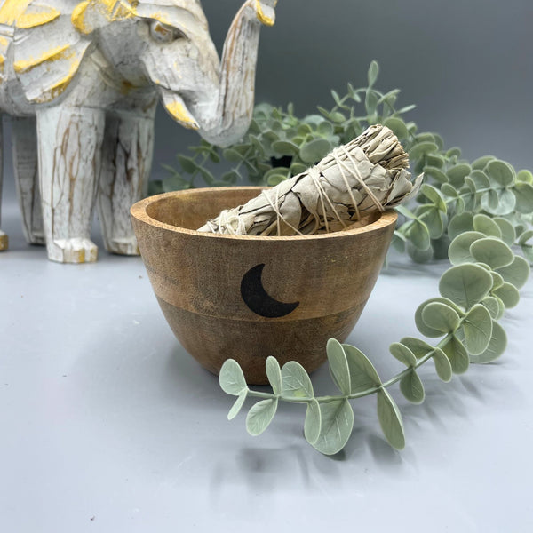 Rituális Fa Tál - Három Hold- 12x7cm-0