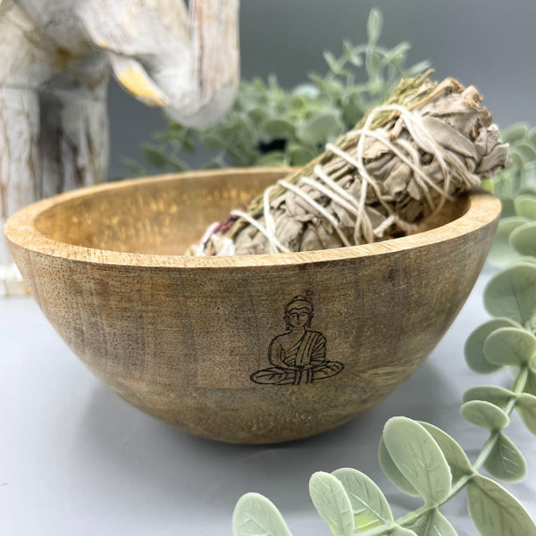 Rituális Fa Tál - Buddha - 14x7cm-1