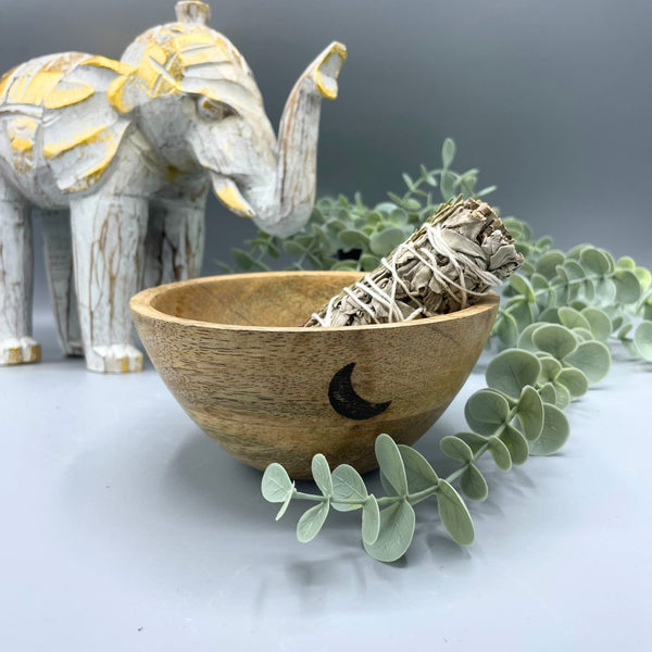 Rituális Fa Tál - Három Hold- 14x7cm-0