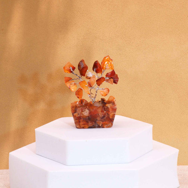 Mini Drágakő Szerencsefa Orgonit Alapon - Karneol (15 kő)-4