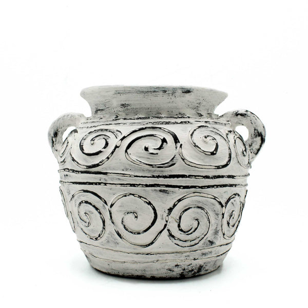 Görög Virágcserép Fülekkel - Krémszínű 15cm-0