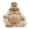 Kézműves Buddha Szobor - 50cm Boldog - Fehér Súrolt-0