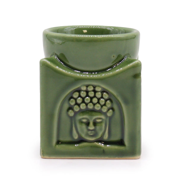 Négyzetes Buddha Aromalámpa - Sötét Jade-0