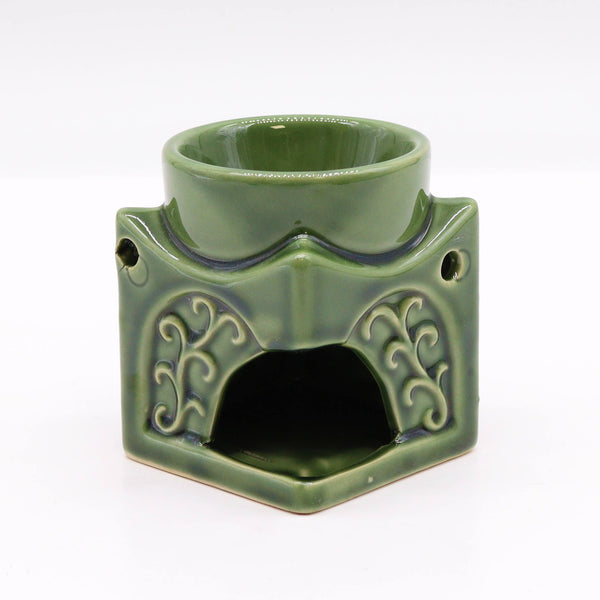Négyzetes Buddha Aromalámpa - Sötét Jade-2
