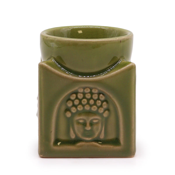 Négyzetes Buddha Aromalámpa - Világos Jade-0