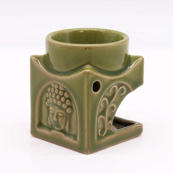 Négyzetes Buddha Aromalámpa - Világos Jade-1