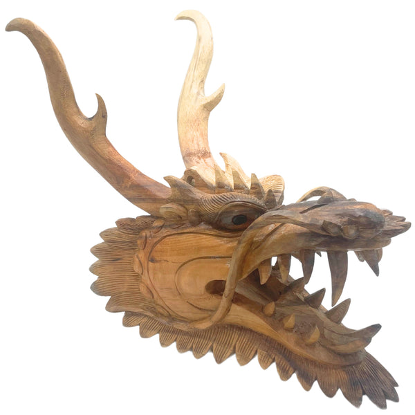 Sárkányfej Faragott Dekoráció- 30cm-0