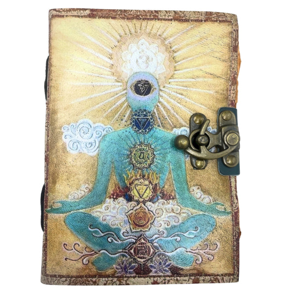 Bőrkötésű Napló - Buddha Hét Chakra (17.5x12.5x3cm)-1