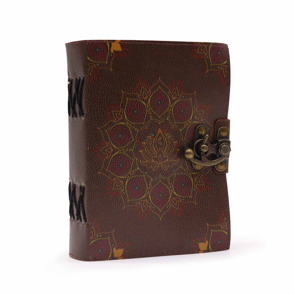 Bőrkötésű Napló - Lótusz Mandala (17.5x12.5x3cm)-0