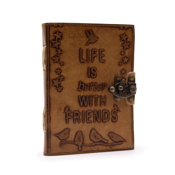 Bőrkötésű Napló -Life is Better with Friends (17.5x12.5x3cm)-0