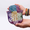 Szappankő Nagy Hamsa Füstölő Állvány 18x15x1.2cm - 7 Chakra-2