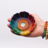Szappankő Lótusz Virág Füstölő Állvány 10x3cm - Chakra Színek-2