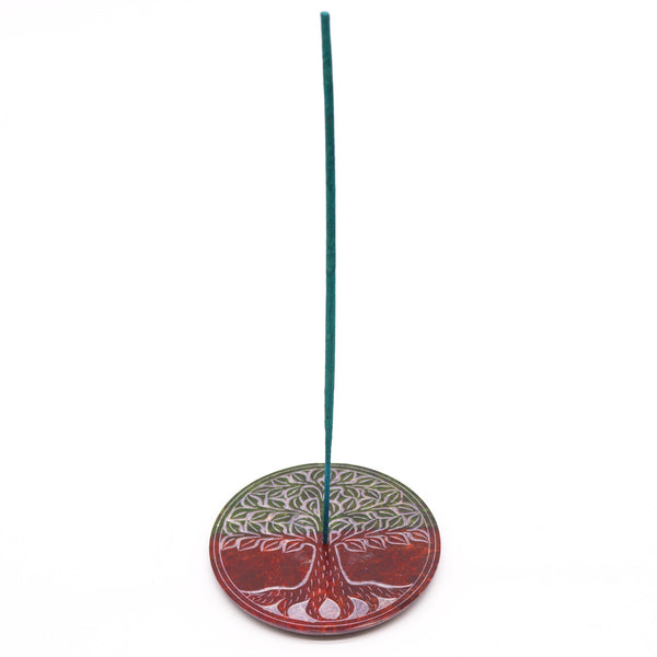 Szappankő Kerek Füstölő Állvány 10cm - Életfa-1