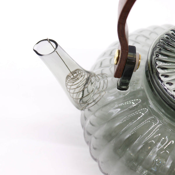 Teáskanna Szűrővel - Bordázott Gömbölyű-Díszített - 950ml-2