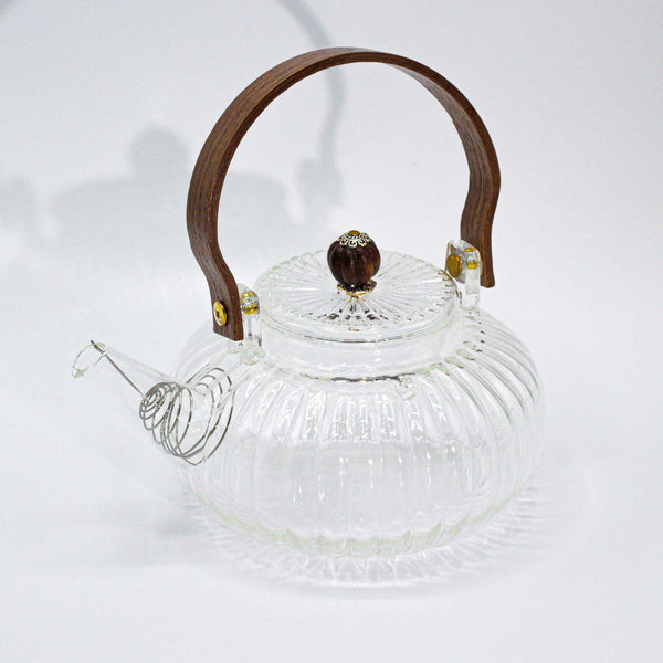 Teáskanna Szűrővel - Bordázott Gömbölyű - 850ml-1