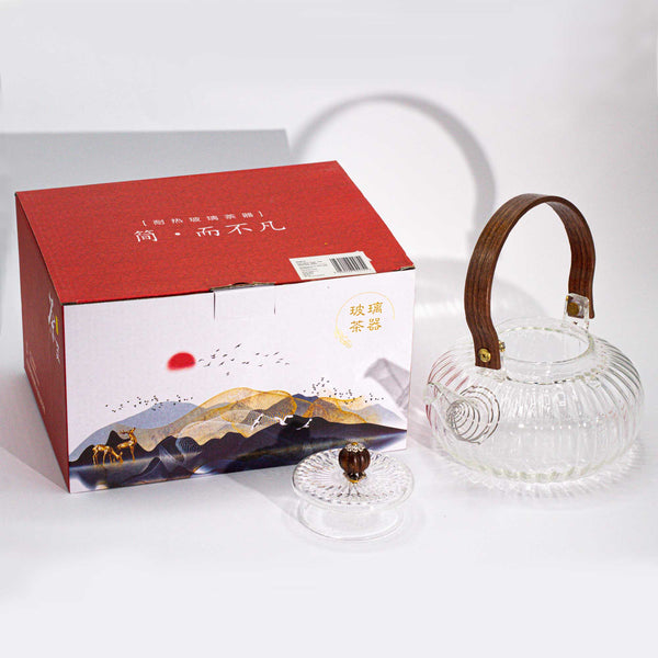 Teáskanna Szűrővel - Bordázott Gömbölyű - 850ml-2
