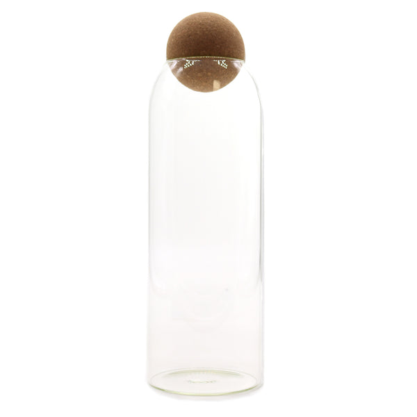 Üveg Tárolóedény Parafa Golyóval - Sima - 25cm-0