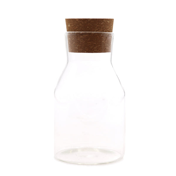Üveg Tárolóedény Parafa Dugóval - Sima - 15cm-0