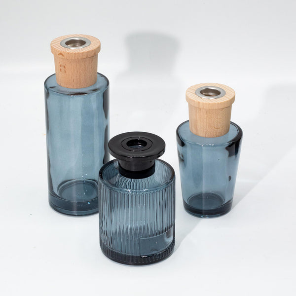 150ml Kerek Bordázott Diffúzor Flakon (28mm nyak) - Kék-1