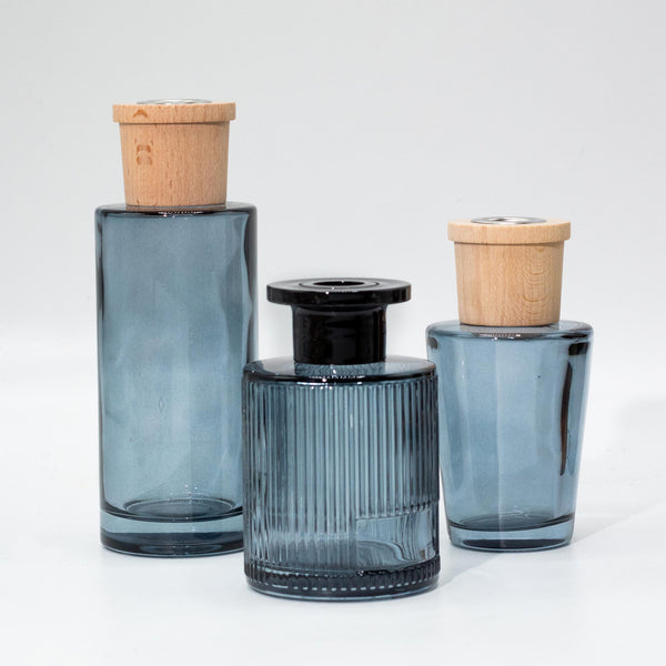 150ml Kerek Bordázott Diffúzor Flakon (28mm nyak) - Kék-2