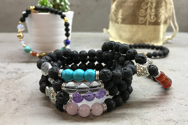 Lávakő Karkötő- Buddha Chakra-2