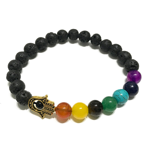 Lávakő Karkötő- Hamsa Chakra-0