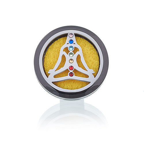 Autós Aroma Diffúzor - Pewter Yoga Chakra - 30mm-0