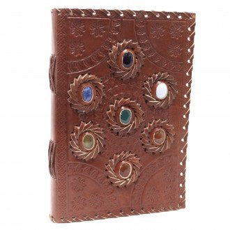 Bőrkötésű Napló - Chakra Kövek (22.5x15cm)-0