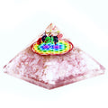 Orgonit Piramis -  Rózsakvarc Szivárvány - Az Élet Virága - 70 mm