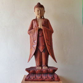 Kézműves Buddha Szobor - 100 cm Üdvözlő