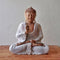 Kézműves Buddha Szobor - 40cm Oktató - Fehér Súrolt