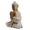 Kézműves Buddha Szobor - 30cm Üdvözlő - Fehér Súrolt